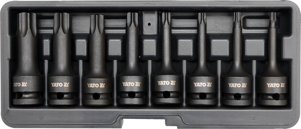 YATO Sada nadstavcov 1/2" rázové 8 ks T30-T80 torx CrMo YT-1065