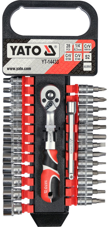 YATO Súprava nástavcov a bitov 1/4" 28 ks YT-14433
