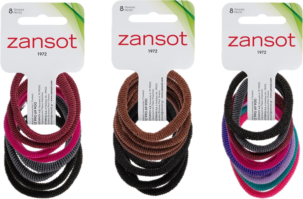 Zansot 3× elastické gumičky do vlasov, tkanina 8 ks viacfarebné 1