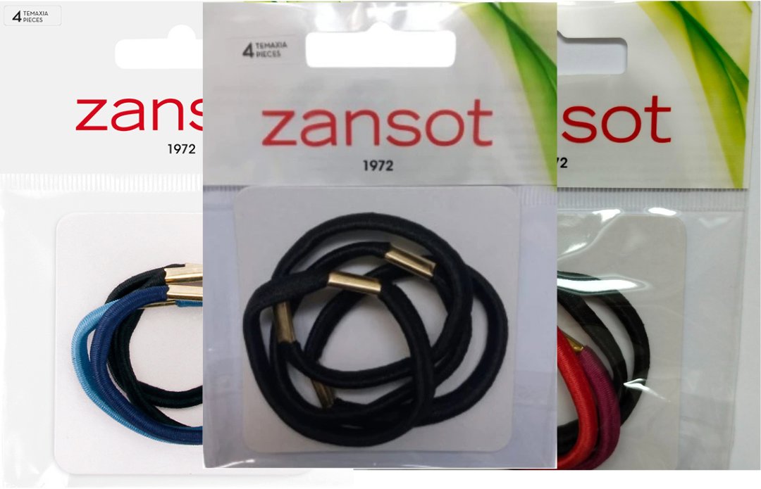 Zansot 3× elastické gumičky do vlasov, 4 ks, viacfarebné 1