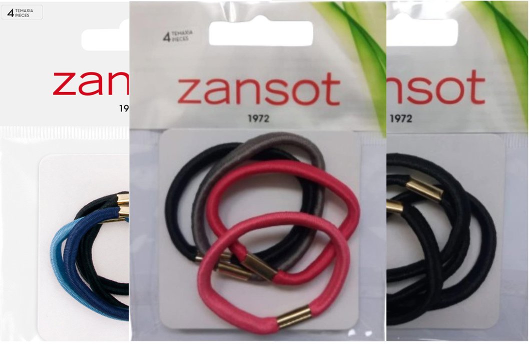 Zansot 3× elastické gumičky do vlasov, 4 ks, viacfarebné 2