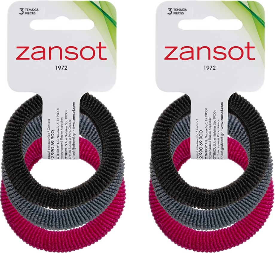 ZANSOT 2× Elastické gumičky do vlasov, tkanina, 3 ks
