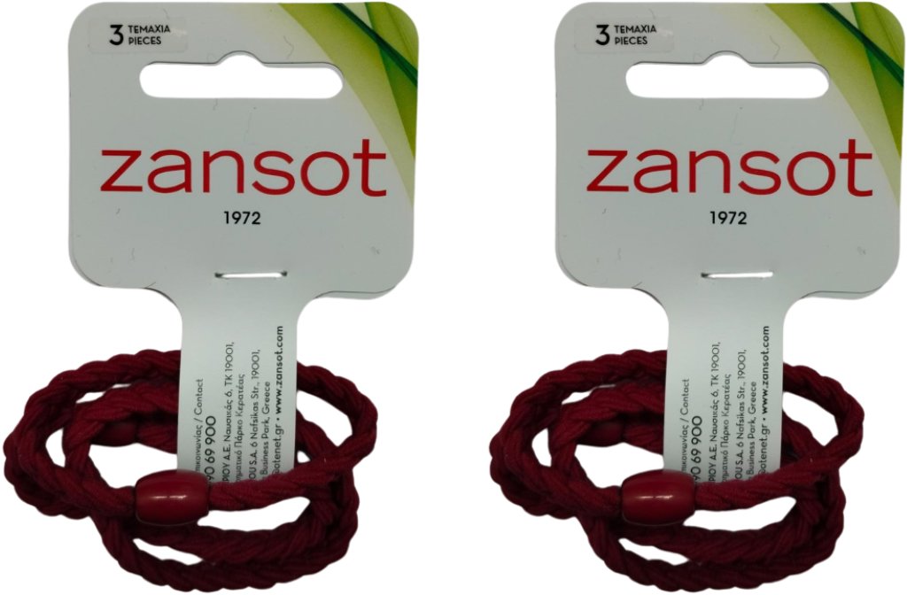 ZANSOT 2× Pletené elastické gumičky do vlasov, červené, 3 ks