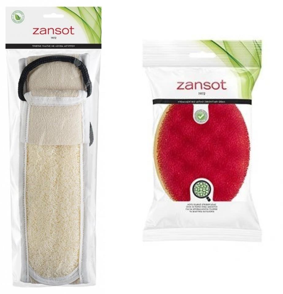 Zansot Peeling na chrbát s egyptskou lufou + Obojstranná oválna telová špongia