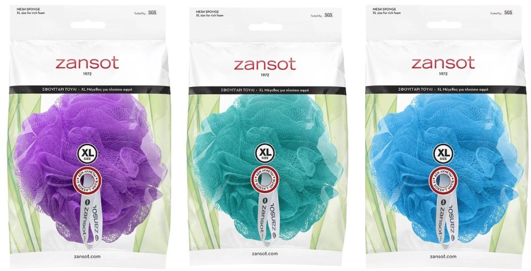 Zansot 3× Extra veľká sieťovaná špongia, viacfarebná 2