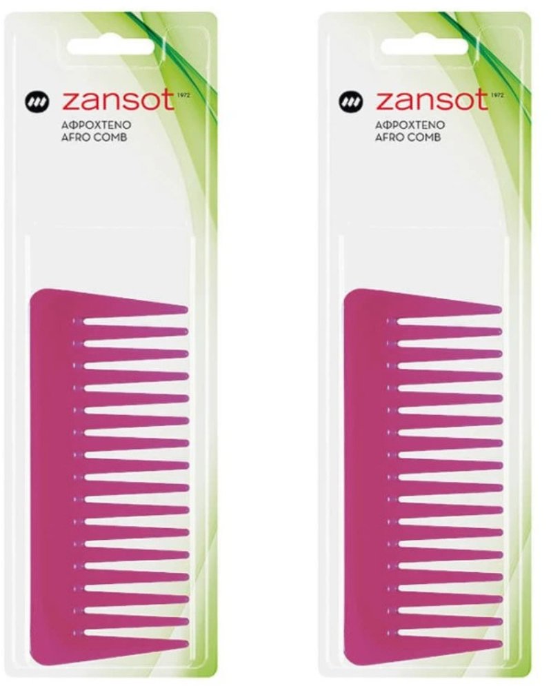ZANSOT 2× Malý Afro hrebeň 14 cm červený