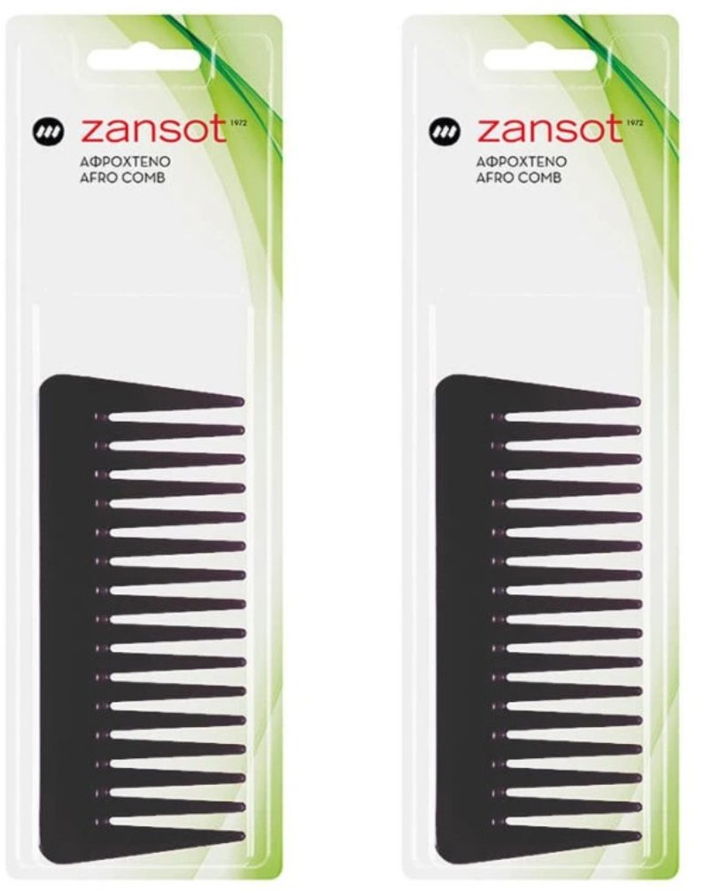 ZANSOT 2× Malý Afro hrebeň 14 cm čierny