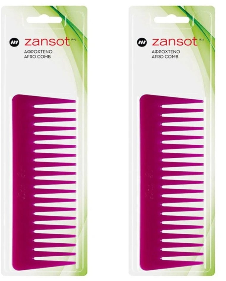 ZANSOT 2× Veľký Afro hrebeň 16 cm červený