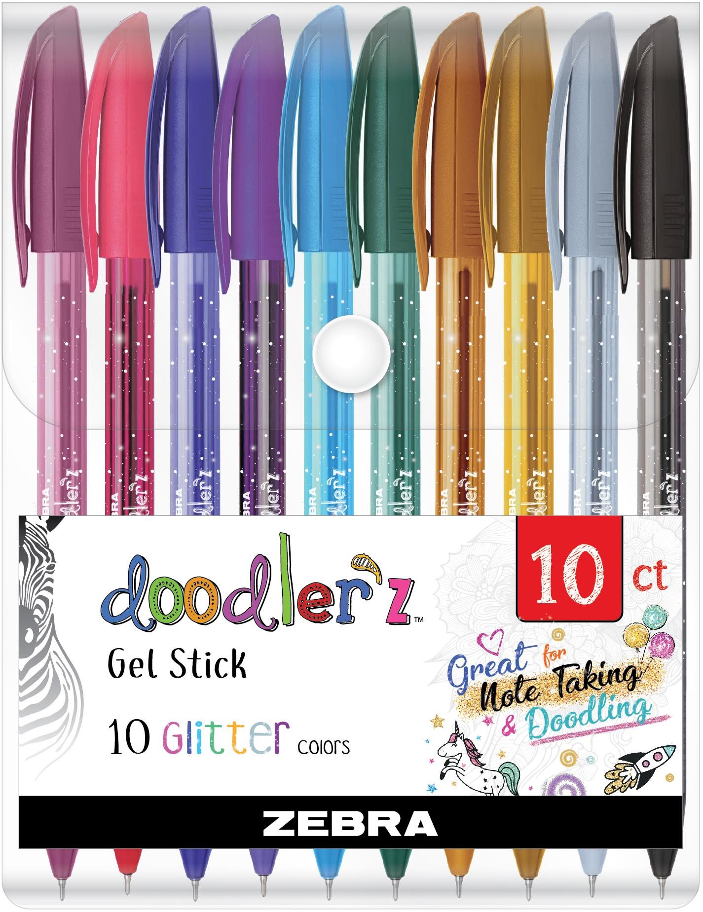 ZEBRA Doodler´z s glitrami – sada 10 ks