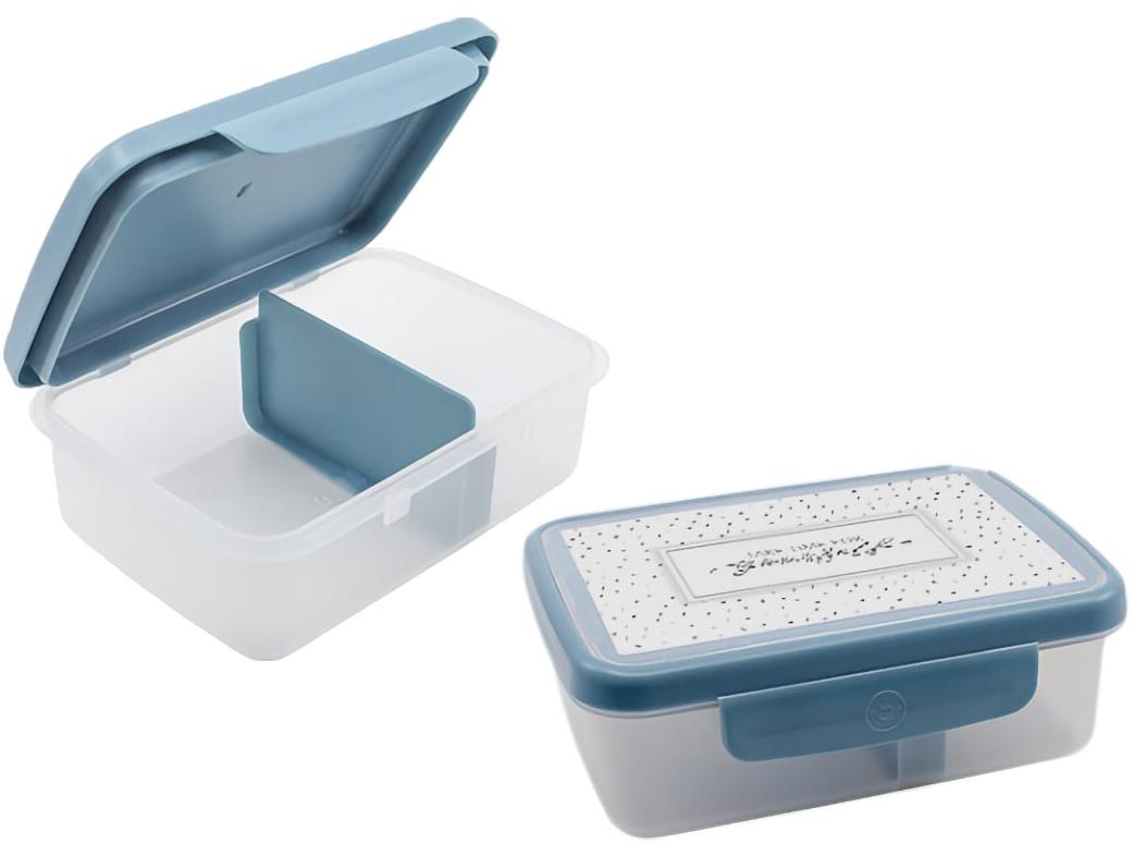 ZDRAVÁ LAHEV SCANDI Zdravá desiata box sivo-modrá