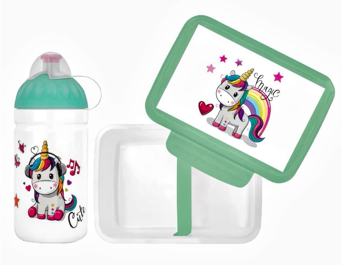 ZDRAVÁ FĽAŠA zdravá desiata + zdravá fľaša 0,5 l MAGIC UNICORN sada