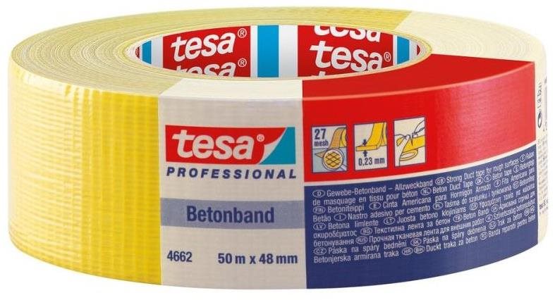 TESA Lepící páska opravná textilní 4662 Betonband, 50 m x 48 mm, žlutá 138252