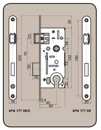 Zámok stavebný 6072 V, pravý