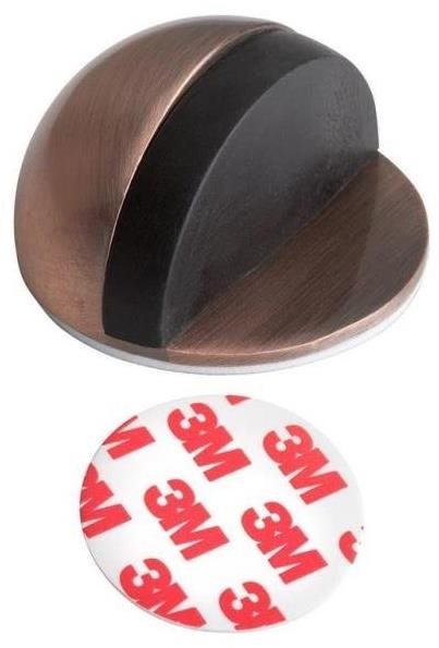 Zarážka dverná, priemer 44 × 25 mm, samolepiaca, antik meď