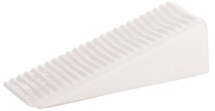 Klin dverný, 15,5 × 50 × 19 mm, plast, biely