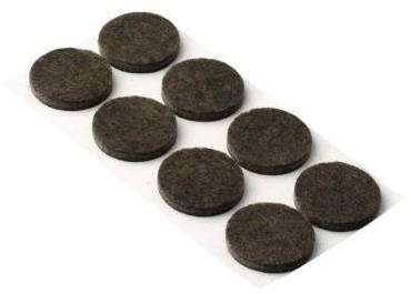 Euronářadí Podložky filcové priemer 30 mm, samolepiace, hnedé, 32 ks