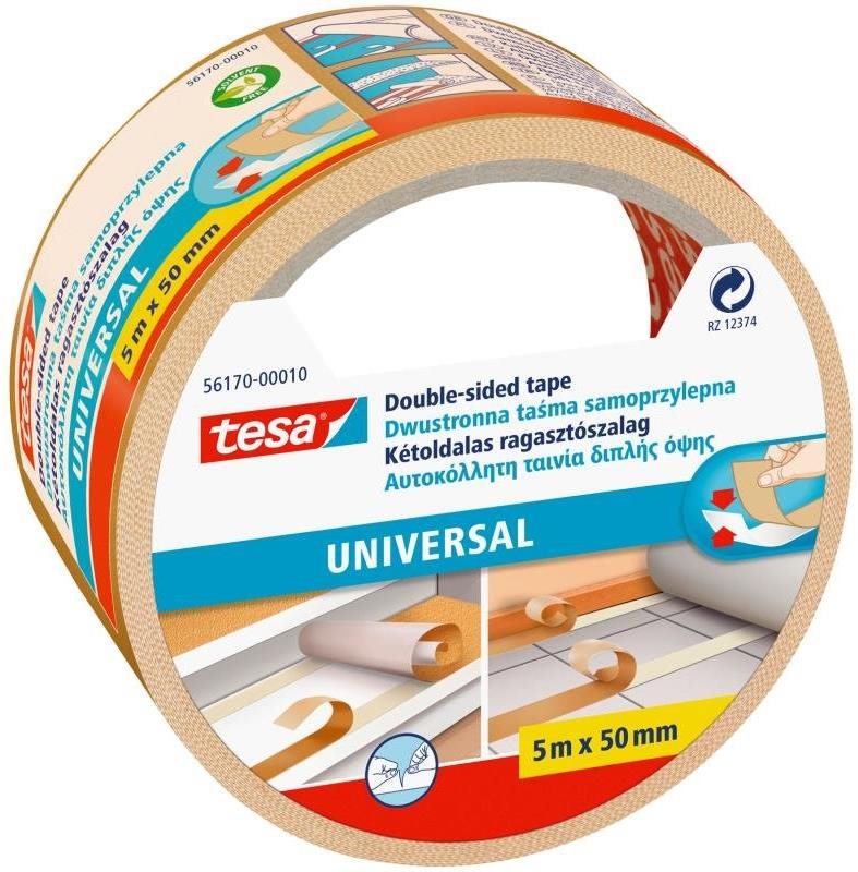 Kobercová obojstranná lepiaca páska 56170, 5 m x 50 mm, biela