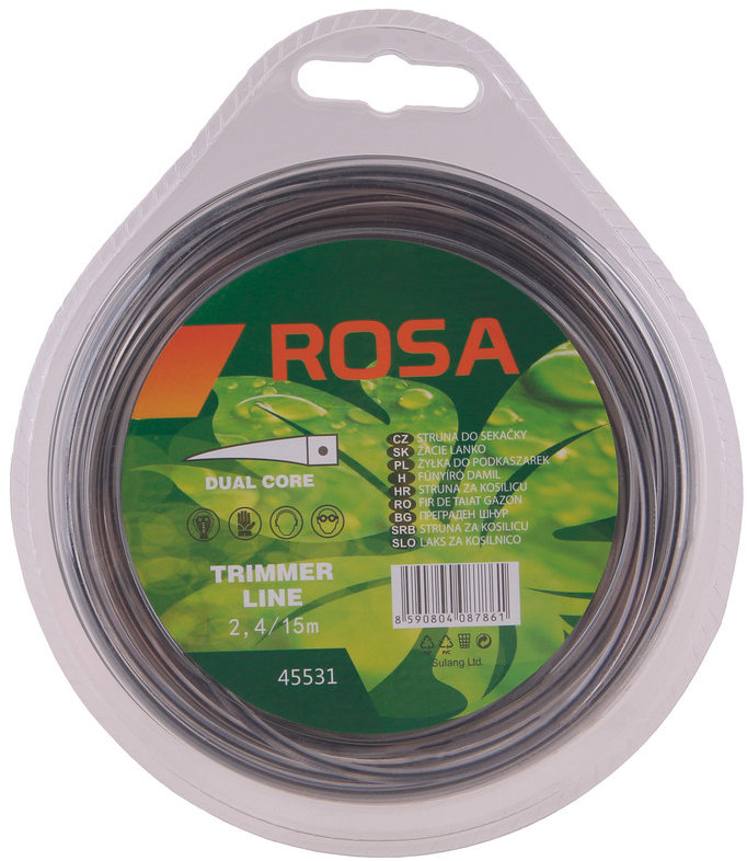 ROSA Struna žacia štvorec 2,4 mm × 15 m nylonový stred