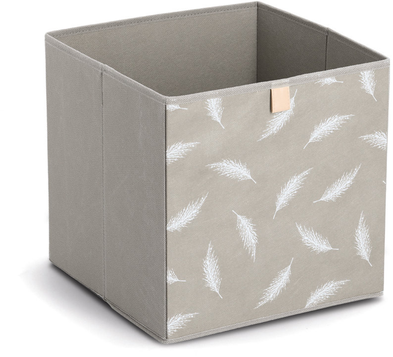 ZELLER Úložný box do kallaxu šedý s motivem, textilní 32 × 32 × 32 cm