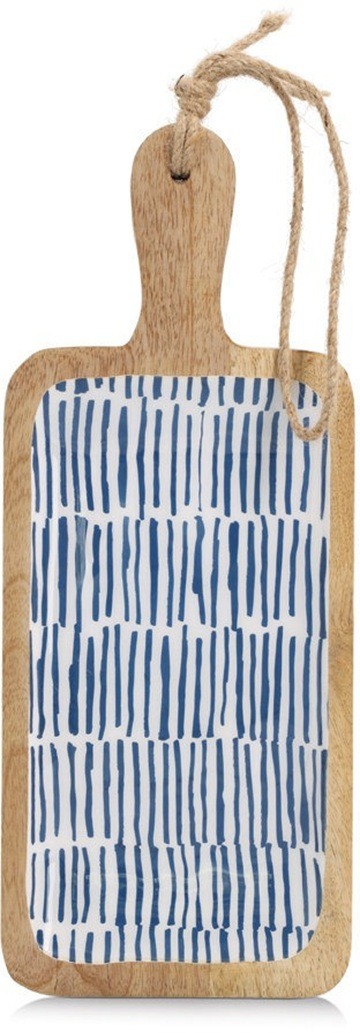 ZELLER Servírovací prkénko obdelník z magového dřeva, modré 38 × 15,2 × 2,5 cm