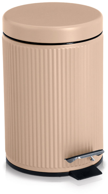 ZELLER Kúpeľňový odpadkový kôš kovový krémový 3 l, 17 × 26 cm