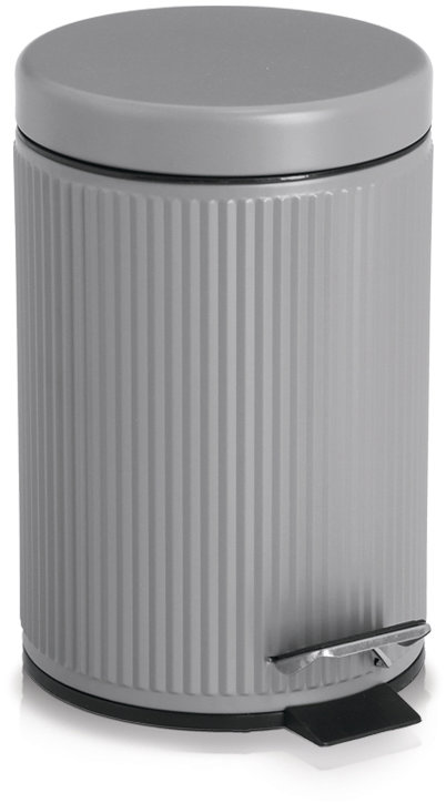 ZELLER Kúpeľňový odpadkový kôš kovový sivý 3 l, 17 × 26 cm