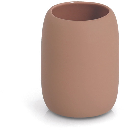 ZELLER Téglik na kefky keramický farba moka 8,4 × 10,8 cm
