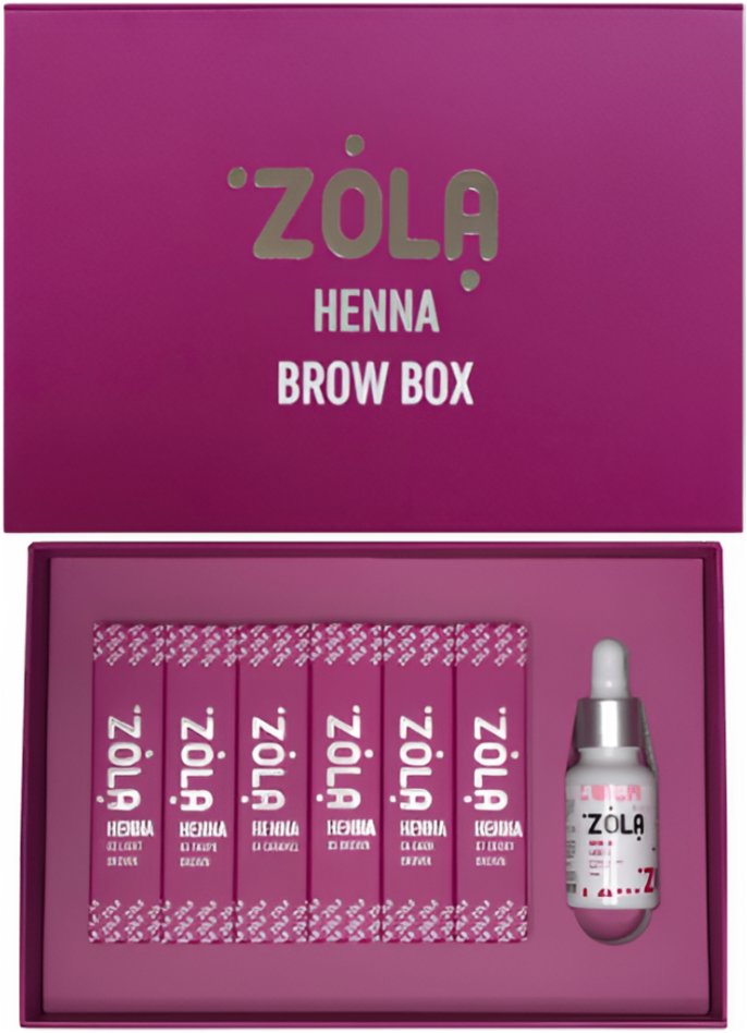 ZOLA Sada henna na obočí s olejem
