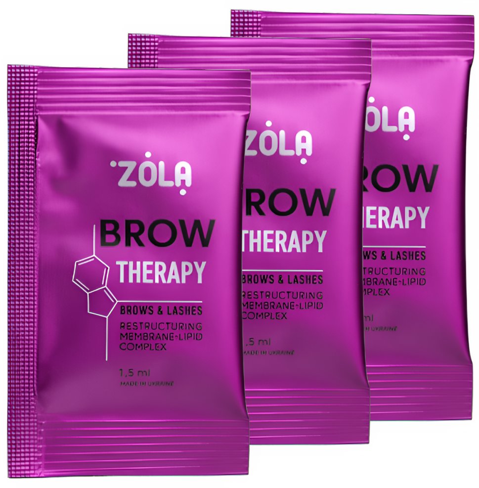 ZOLA Brow Therapy Regeneračná kúra na obočie a mihalnice vo vrecúškach, 3× 1,5 ml