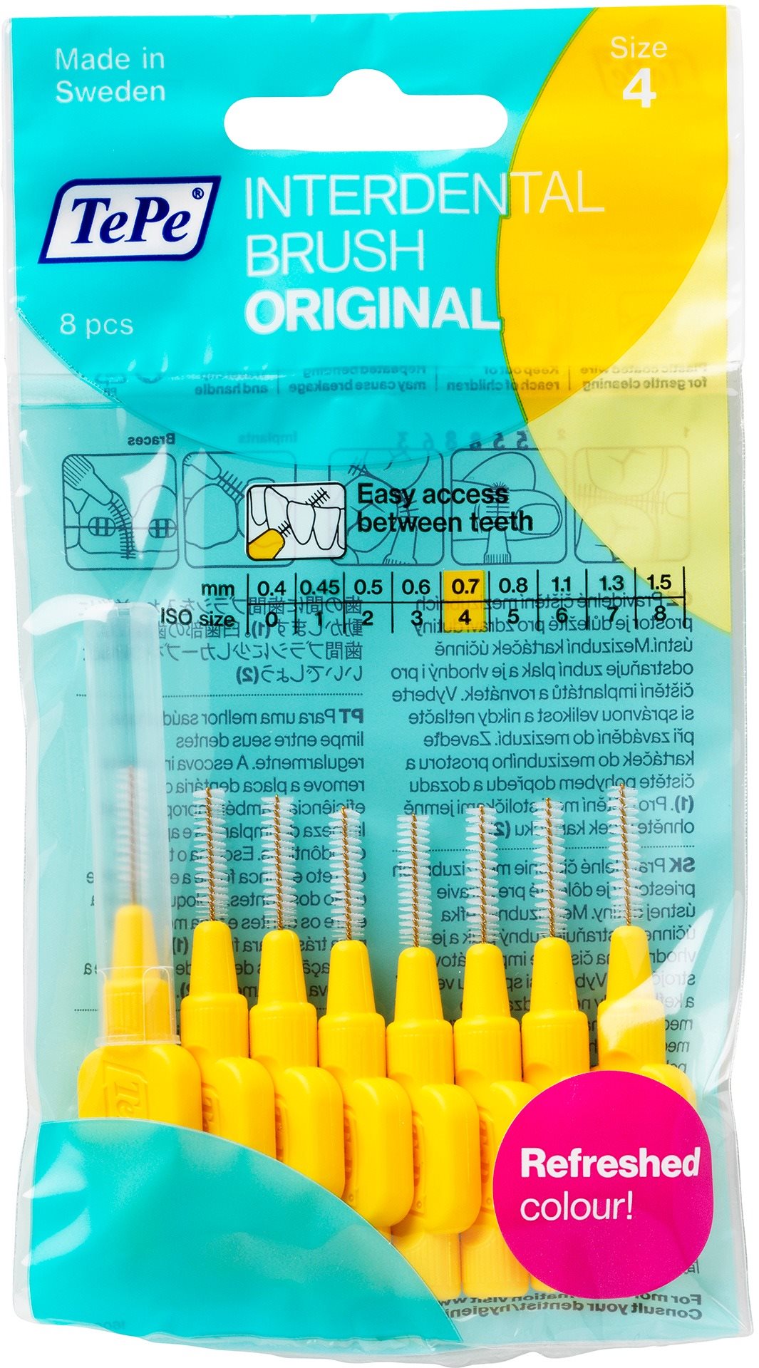 TEPE Medzizubné kefky 0,7 mm Normal - žlté 8 ks