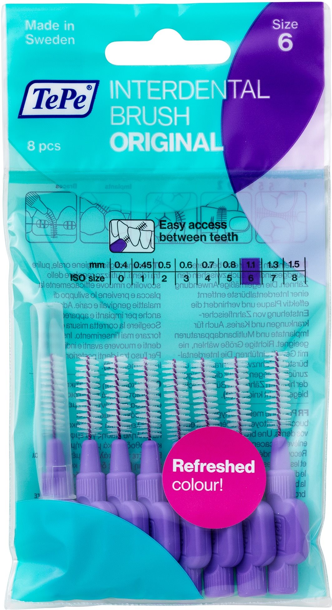 TEPE Medzizubné kefky 1,1 mm Normal - fialové 8 ks