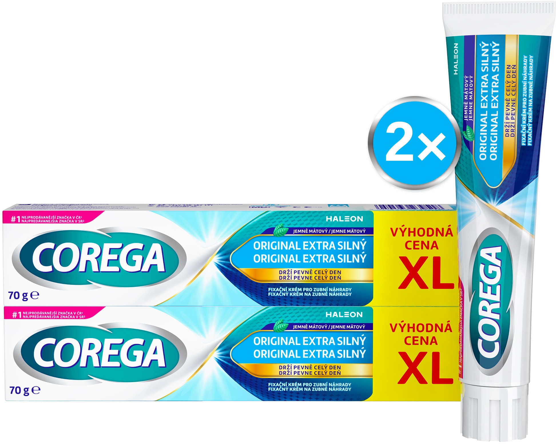 COREGA OM Na zubnú náhradu Original extra silný XL 2× 70 g