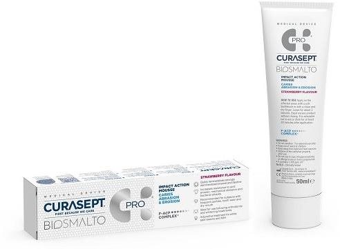 CURASEPT Biosmalto Mousse Caries Abrázia & Erózia pena Jahoda 50 ml