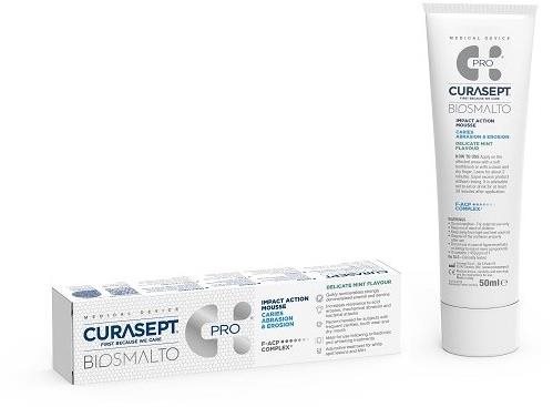 CURASEPT Biosmalto Mousse Caries Abrázia & Erózia pena Jemná mäta 50 ml