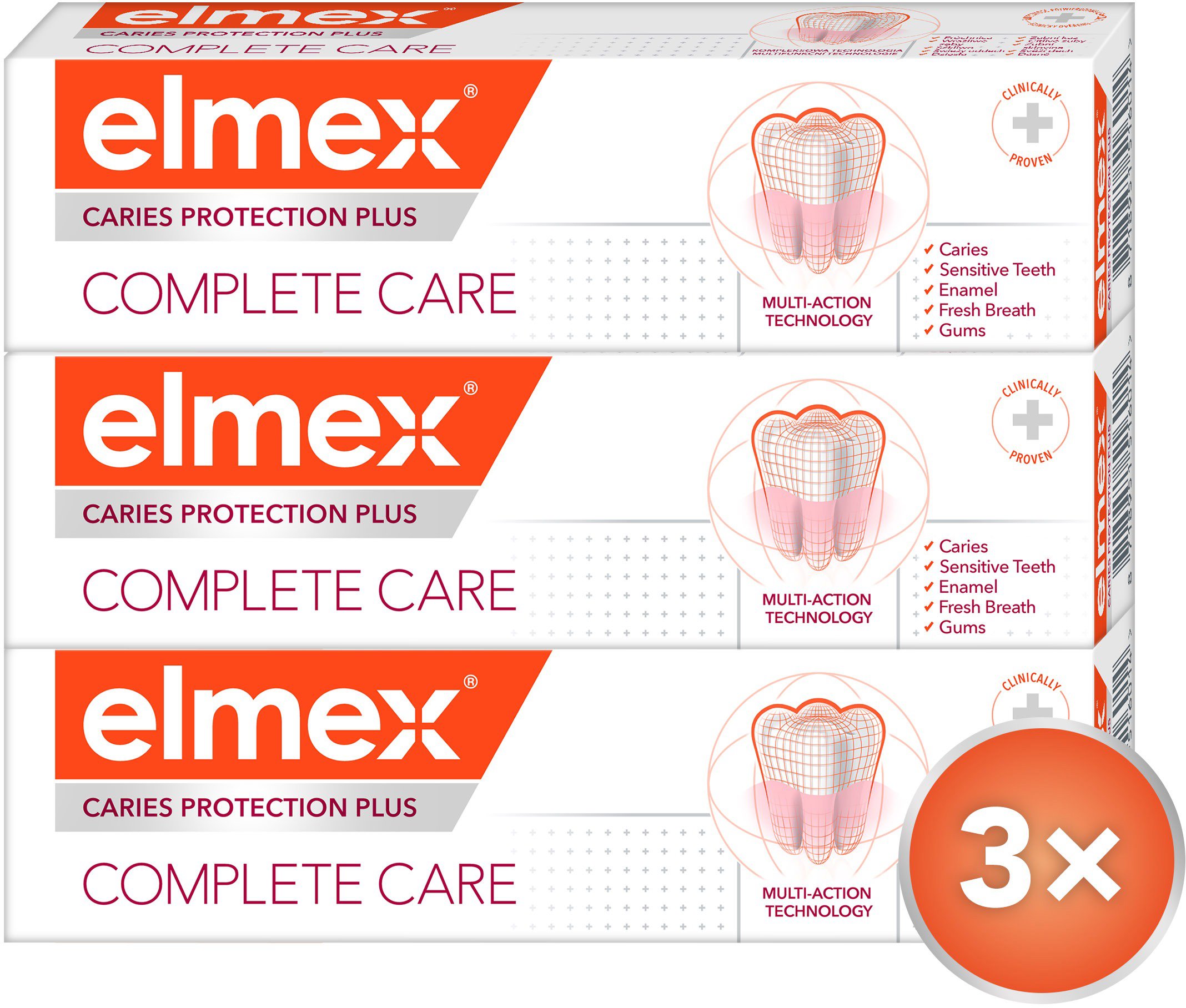 ELMEX Caries Protection Plus Complete Care 3× 75 ml