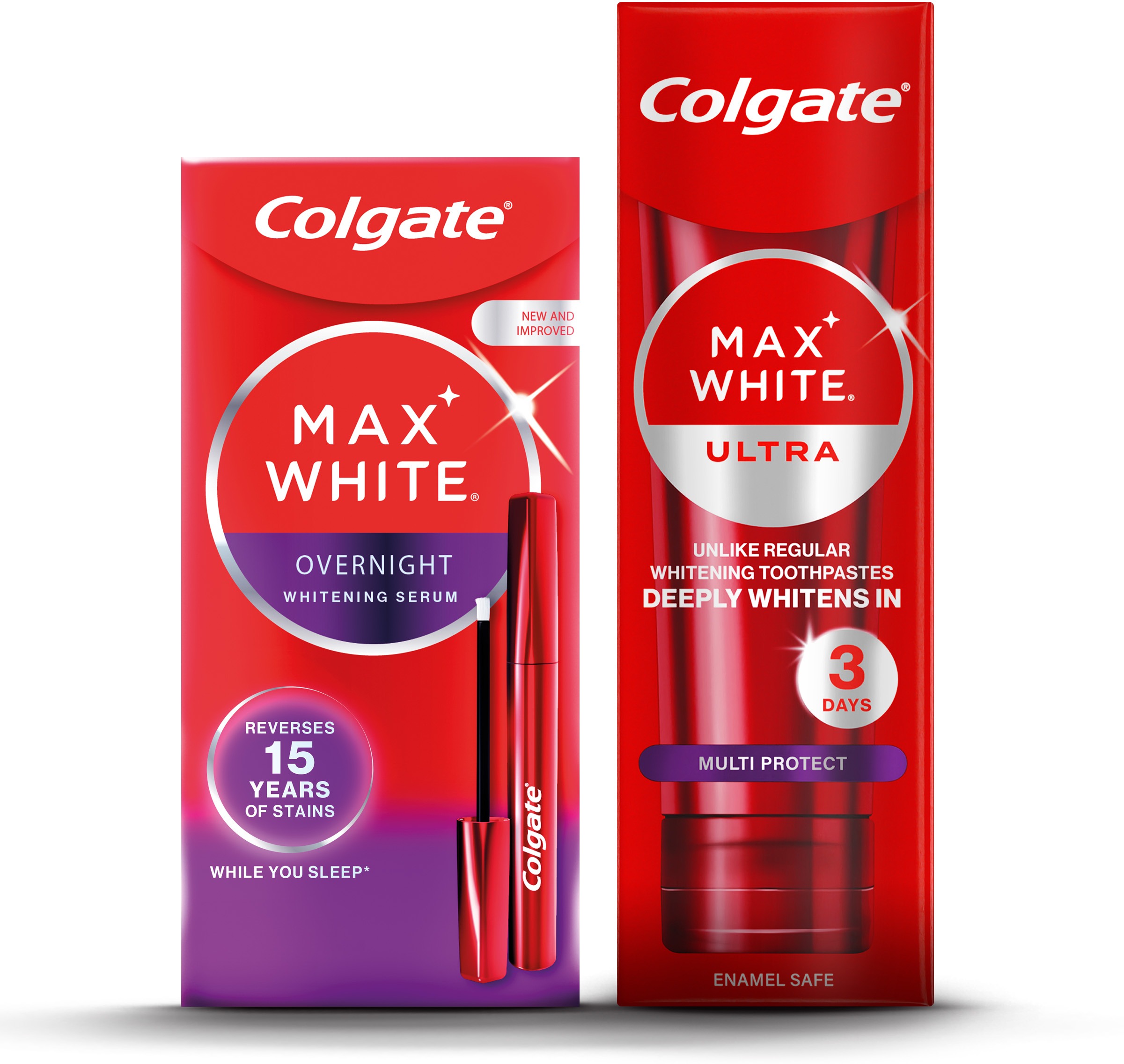 COLGATE Max White Set Overnight sérum + Multiprotect pasta 50 ml