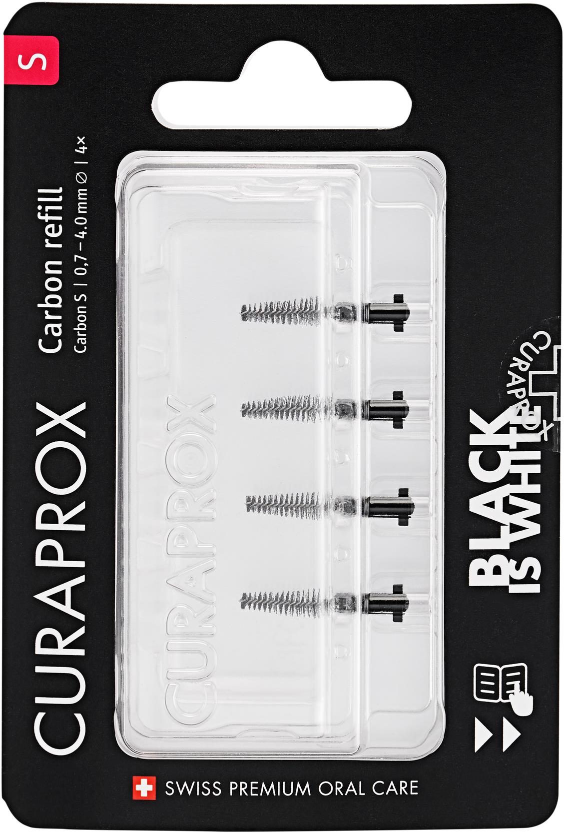 CURAPROX CPS Black is White Carbon veľkosť S, 4 ks