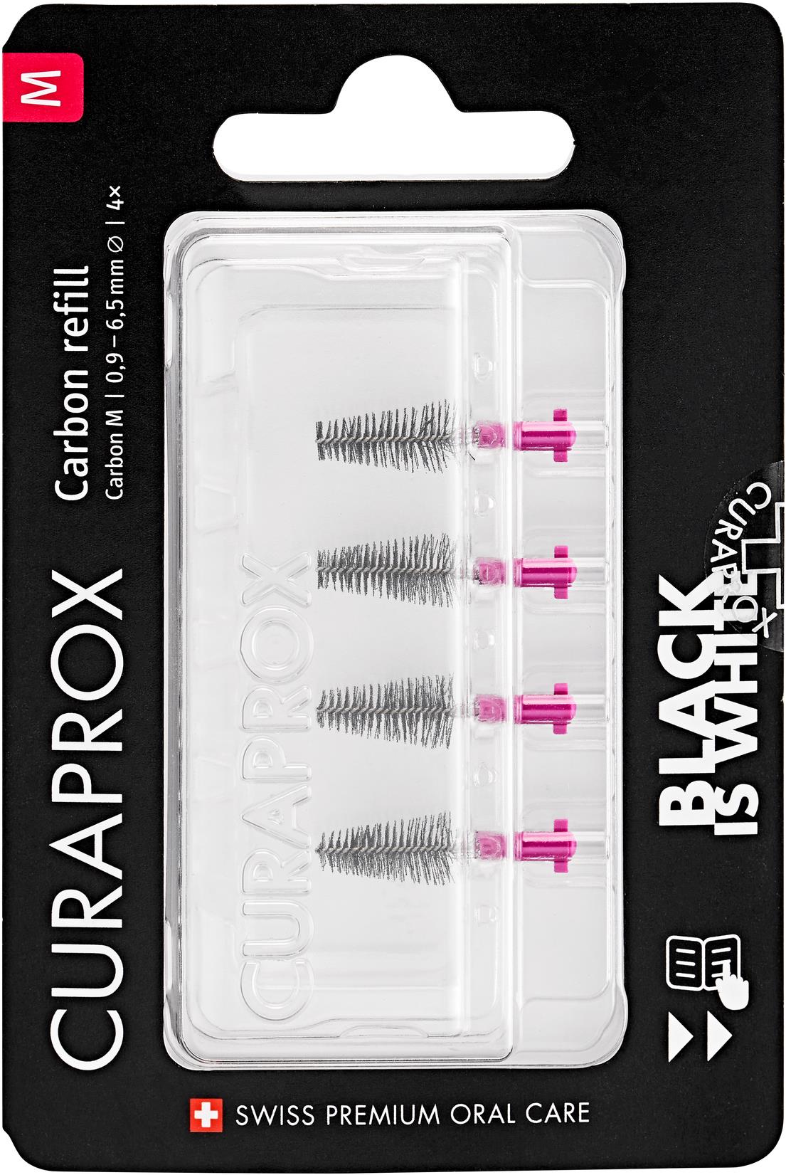 CURAPROX CPS Black is White Carbon veľkosť M, 4 ks