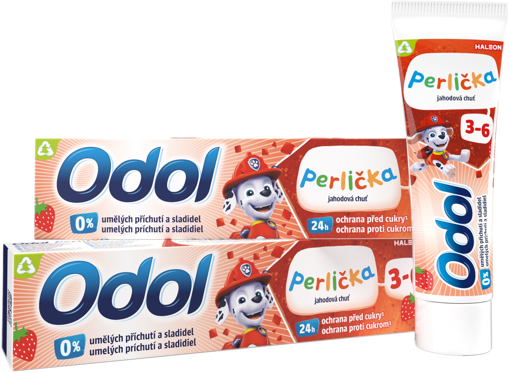 ODOL Perlička pre deti s jahodovou príchuťou 2× 50 ml