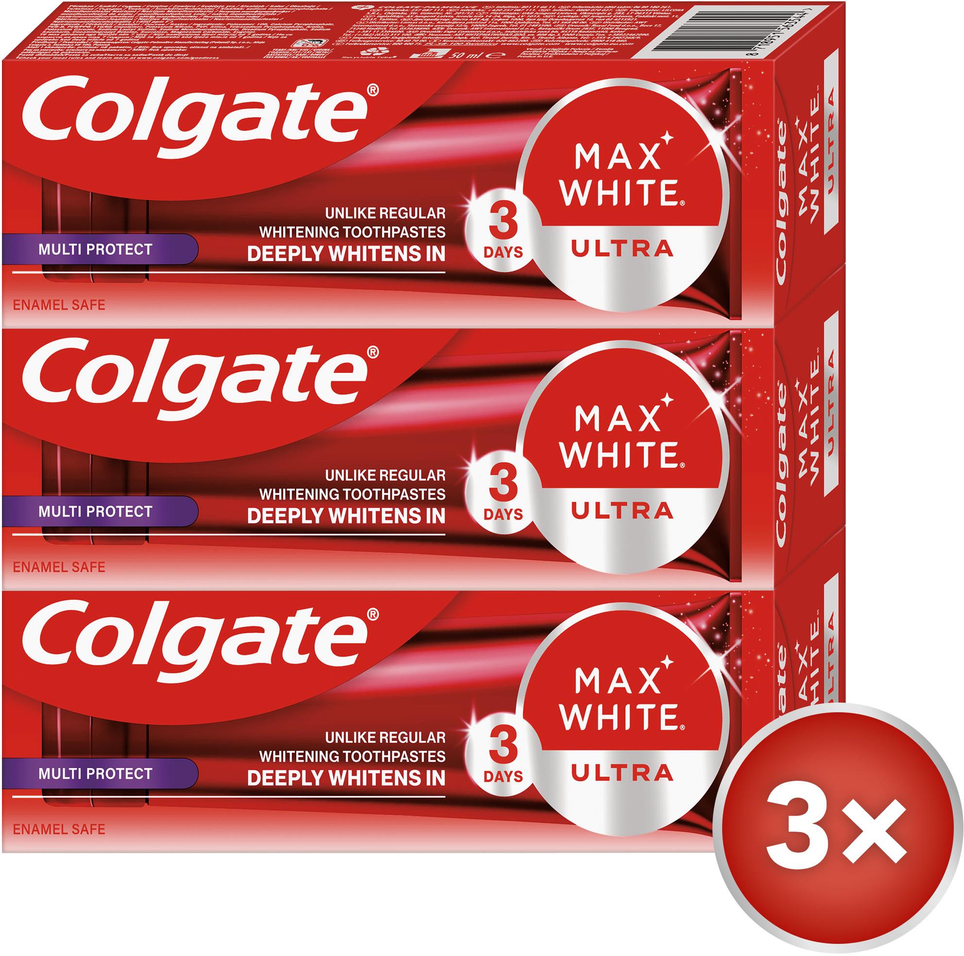 COLGATE Max White Ultra Multiprotect bieliaca 3× 50 ml