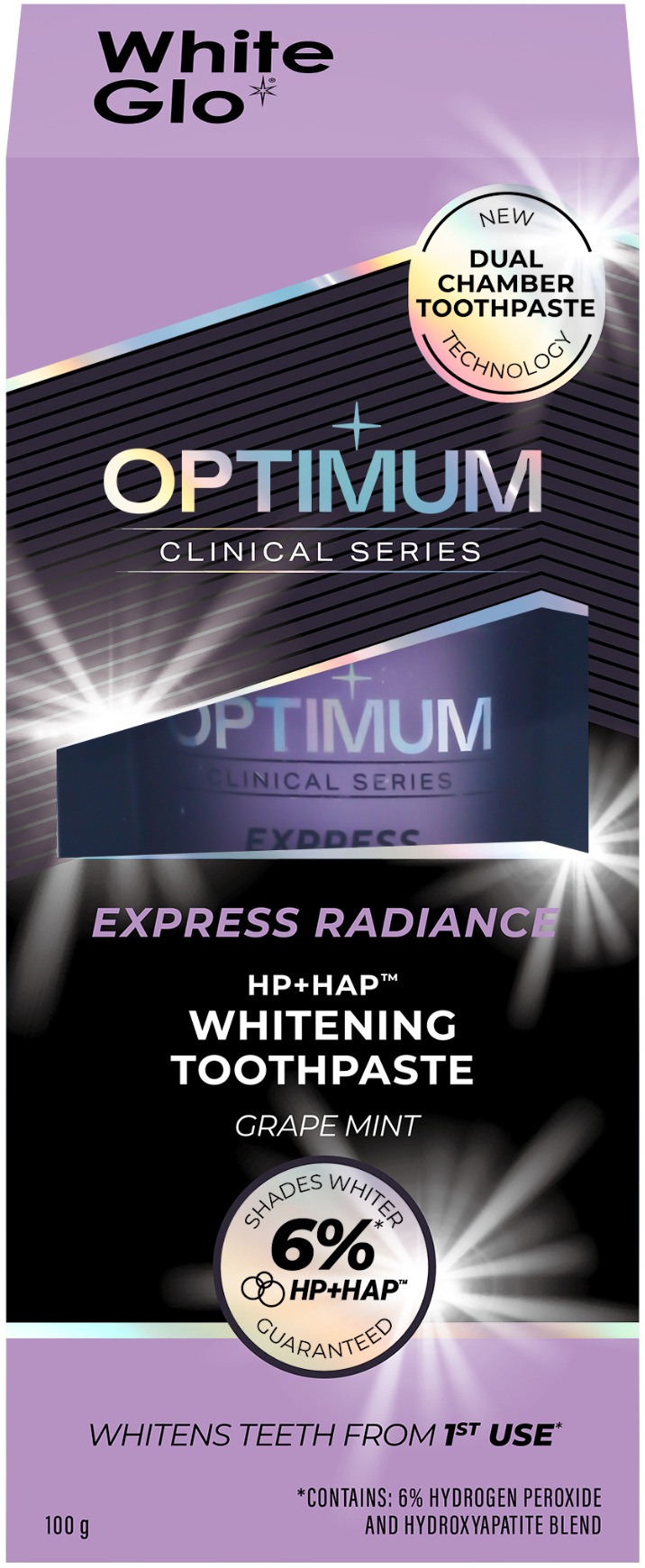 WHITE GLO Optimum Express Grape Mint 100 g