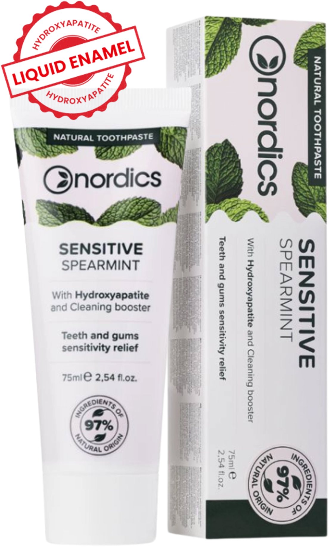 NORDICS Sensitive prírodná remineralizačná s hydroxyapatitom 75 ml