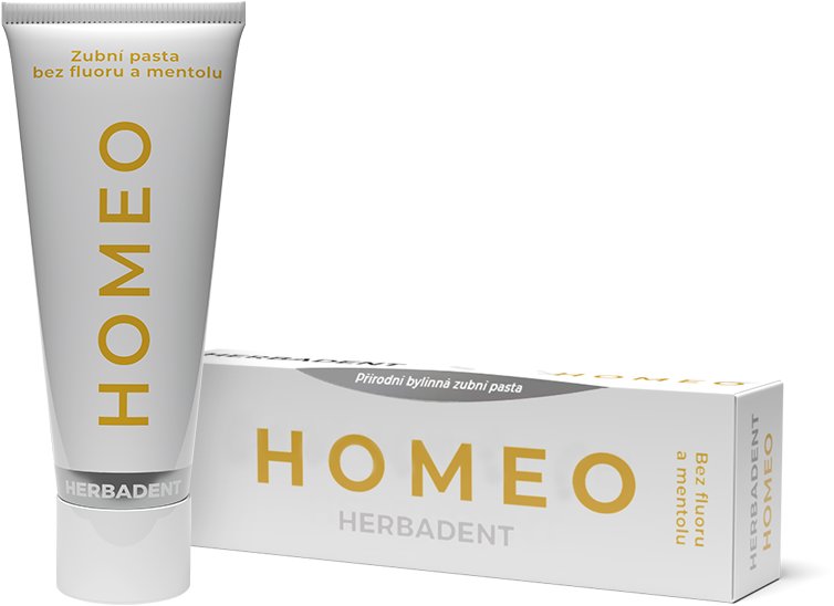 HERBADENT Homeo bylinná zubná pasta bez fluoridu a mentolu 75 g