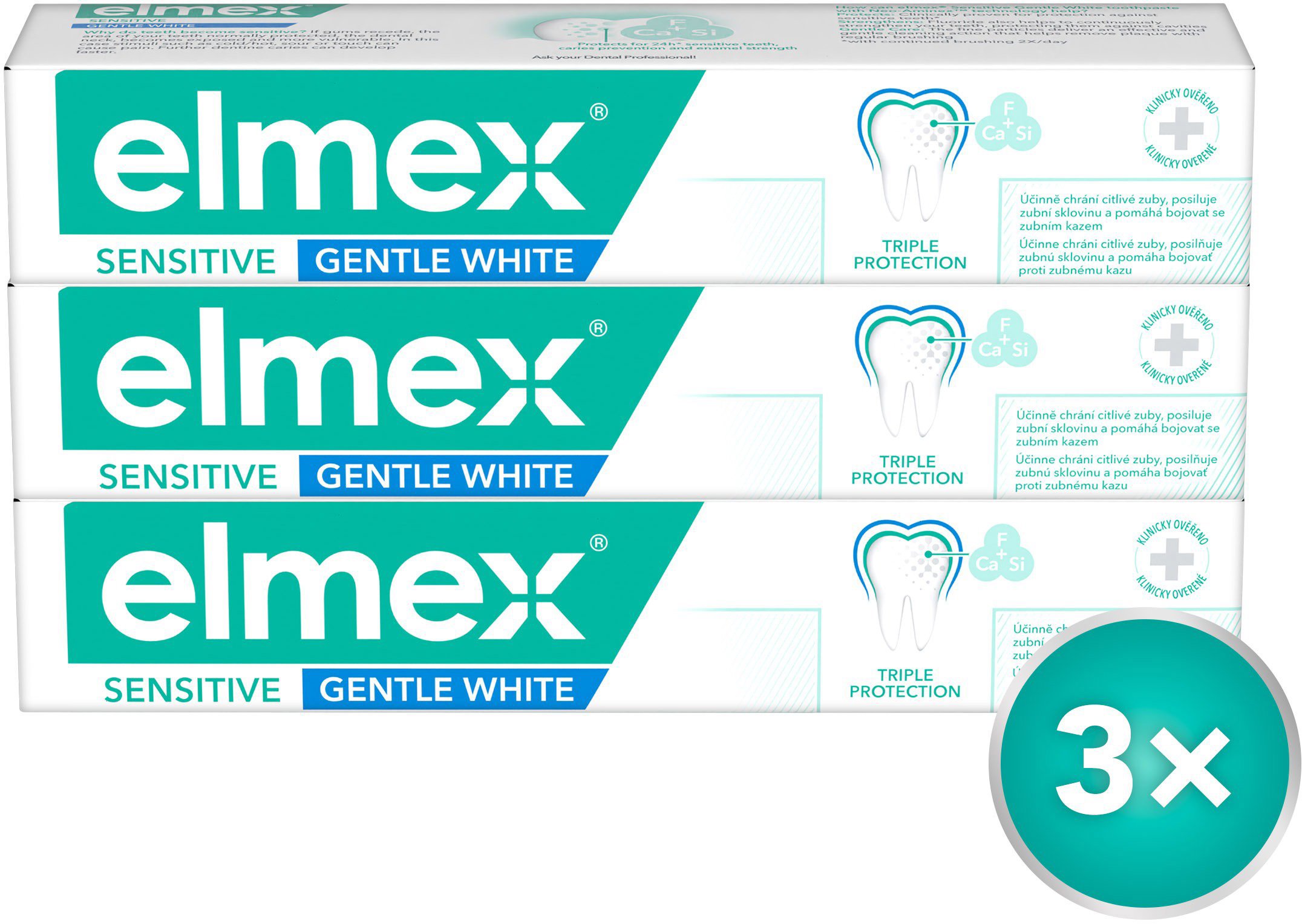 ELMEX Sensitive Gentle White 3× 75 ml