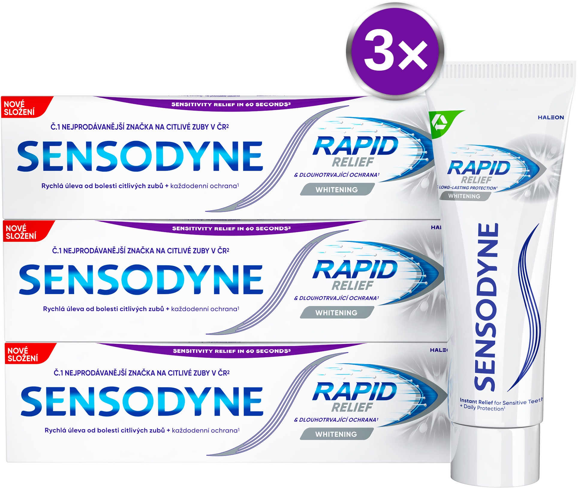 SENSODYNE Rapid Whitening 3× 75 ml