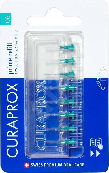 CURAPROX CPS 06 Prime Refill tyrkysová 0,6 mm, 8 ks