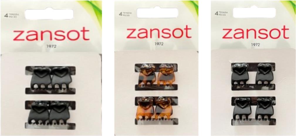 Zansot Sponka na vlasy Classic Small 1,5 cm, 3 ks lesklá + matná + korytnačka
