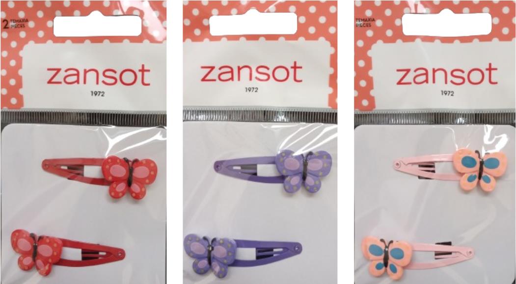 Zansot Detská Sponka na vlasy 2 ks, 3 ks ružová + červená + fialová