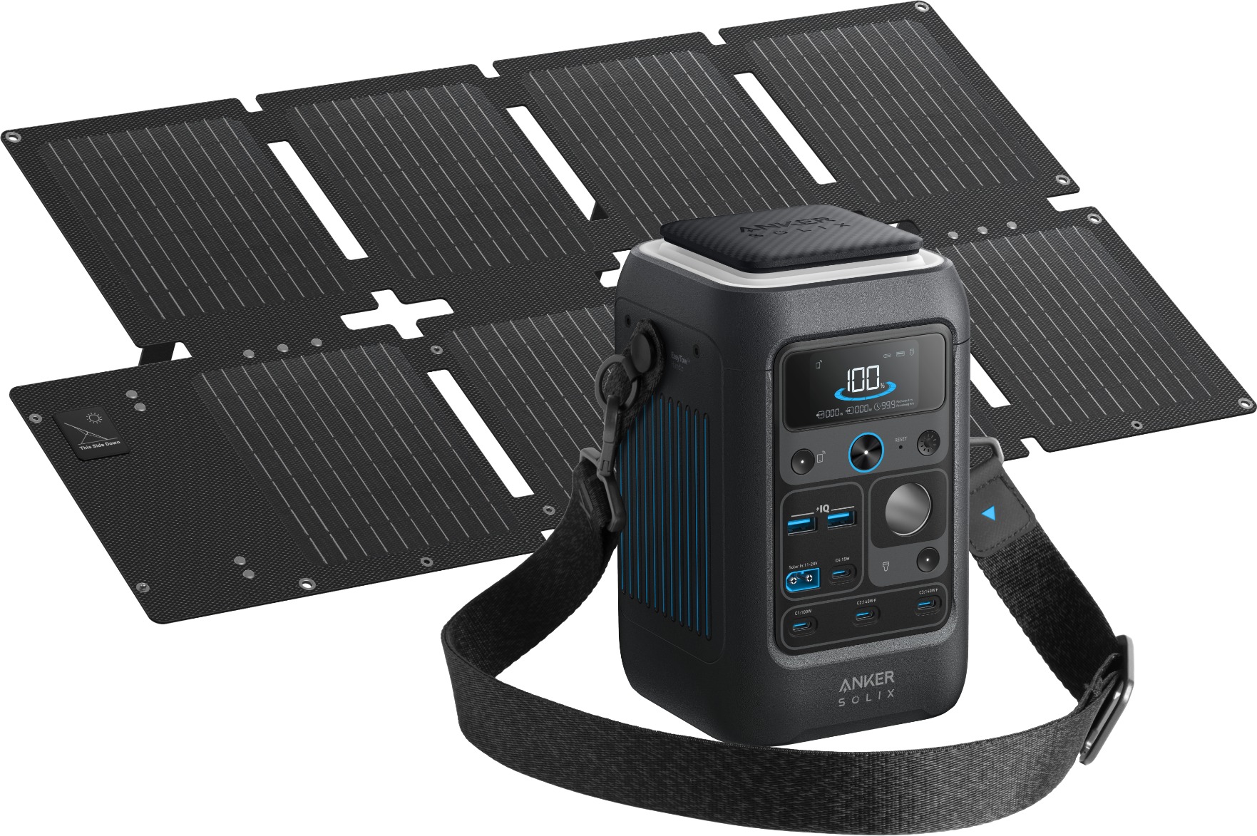 Anker SOLIX C300X DC plus PS60 Portable Solar Panel