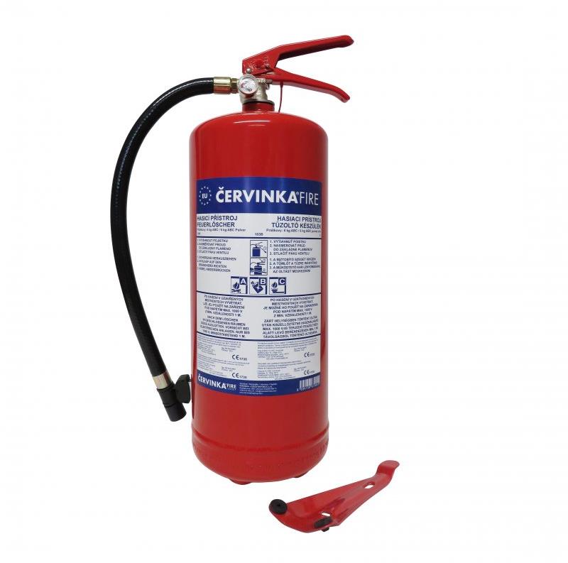 ČERVINKA práškový hasiaci prístroj 6 kg P6 Če EURO vr. revízie